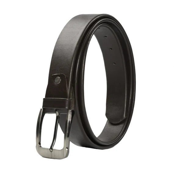 Mens Formal Leather Belt 3 Fold Natural Cow Leather-Black