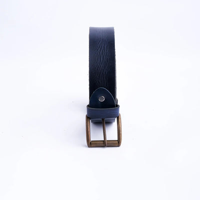 Rustic Leather Casual Jeans Belt For Men - Charcoal Black