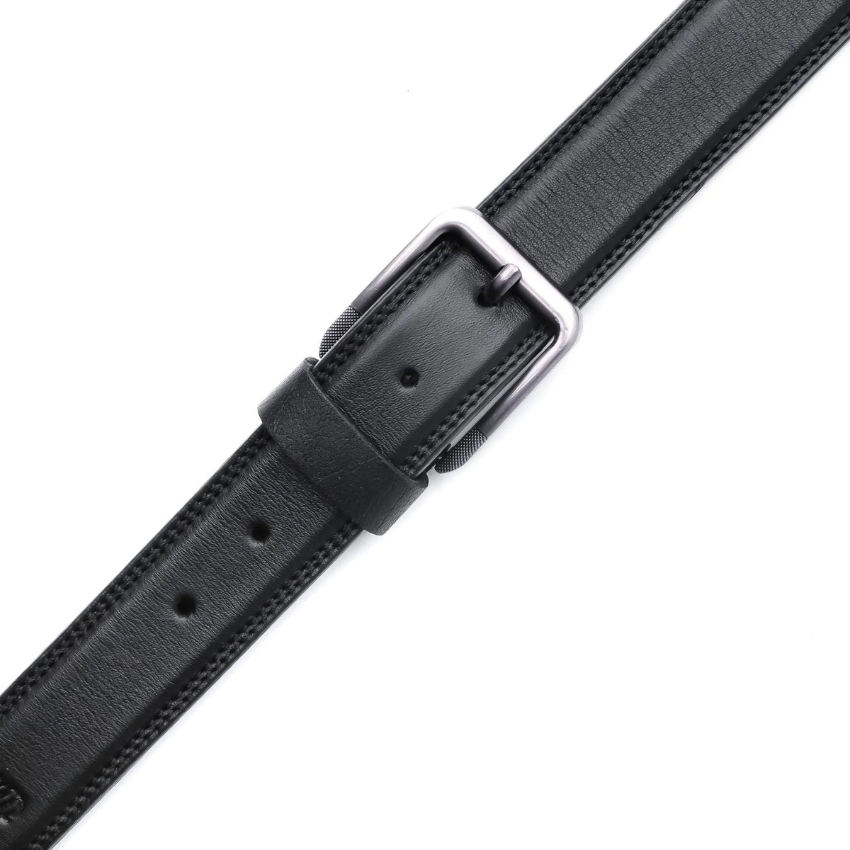 Mens Double Stitch Laminated Leather Belt-Brown