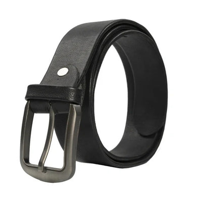 Formal Leather Belt Single Stitch-Black