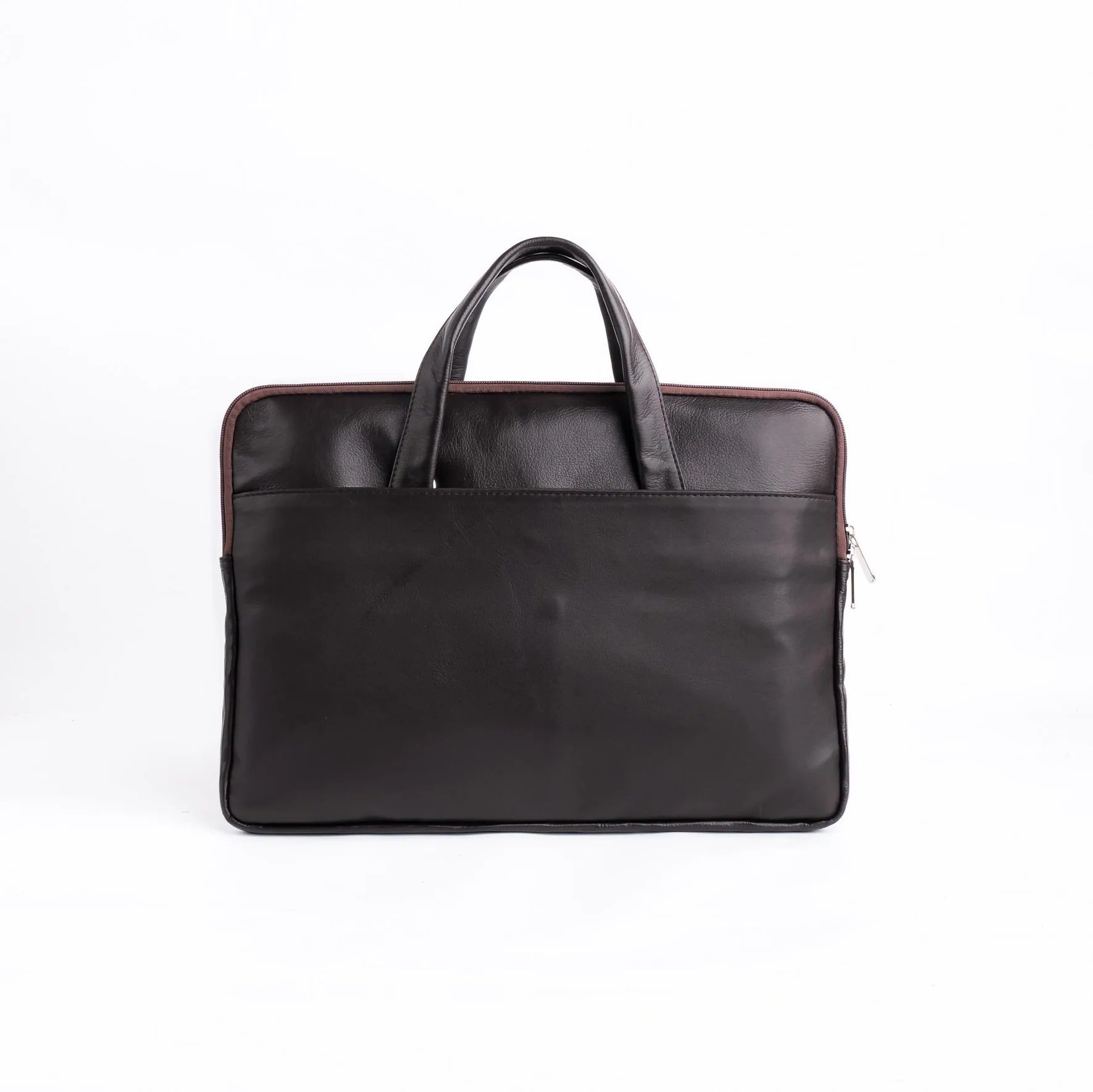 Parker Slim Leather Laptop Bag-Black