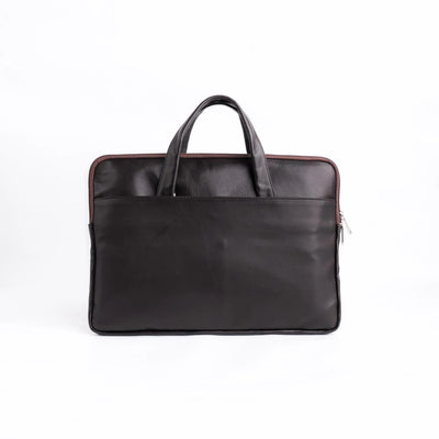 Parker Slim Leather Laptop Bag-Black