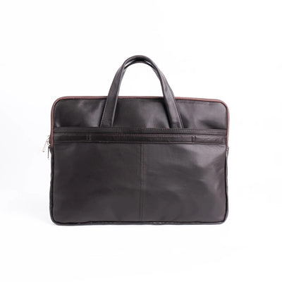 Parker Slim Leather Laptop Bag-Black