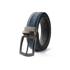 Mens 2in1 Croc Textured Style Reversible Leather Belt