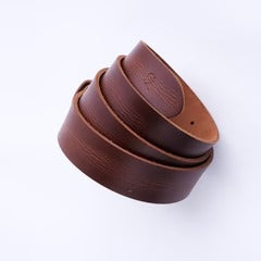 Rustic Leather Casual Jeans Belt For Men - Cognac Brown