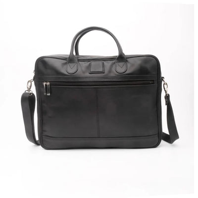 Parker Slim Leather Laptop Bag-Black