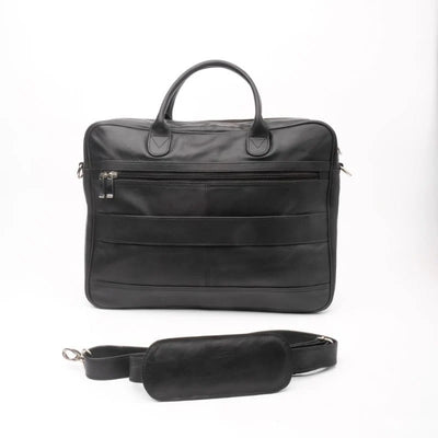 Executive Leather Laptop Bag-Black