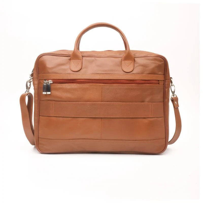 Executive Leather Laptop Bag-Tan