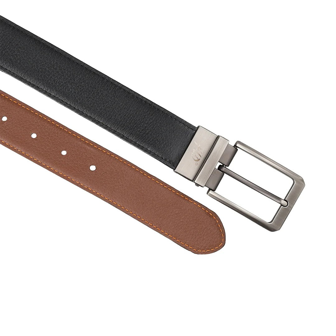 Bellford Natural Milled Double Side Reversible Genuine Leather Belt