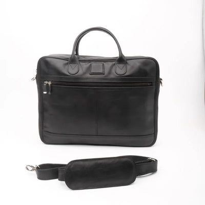 Executive Leather Laptop Bag-Black