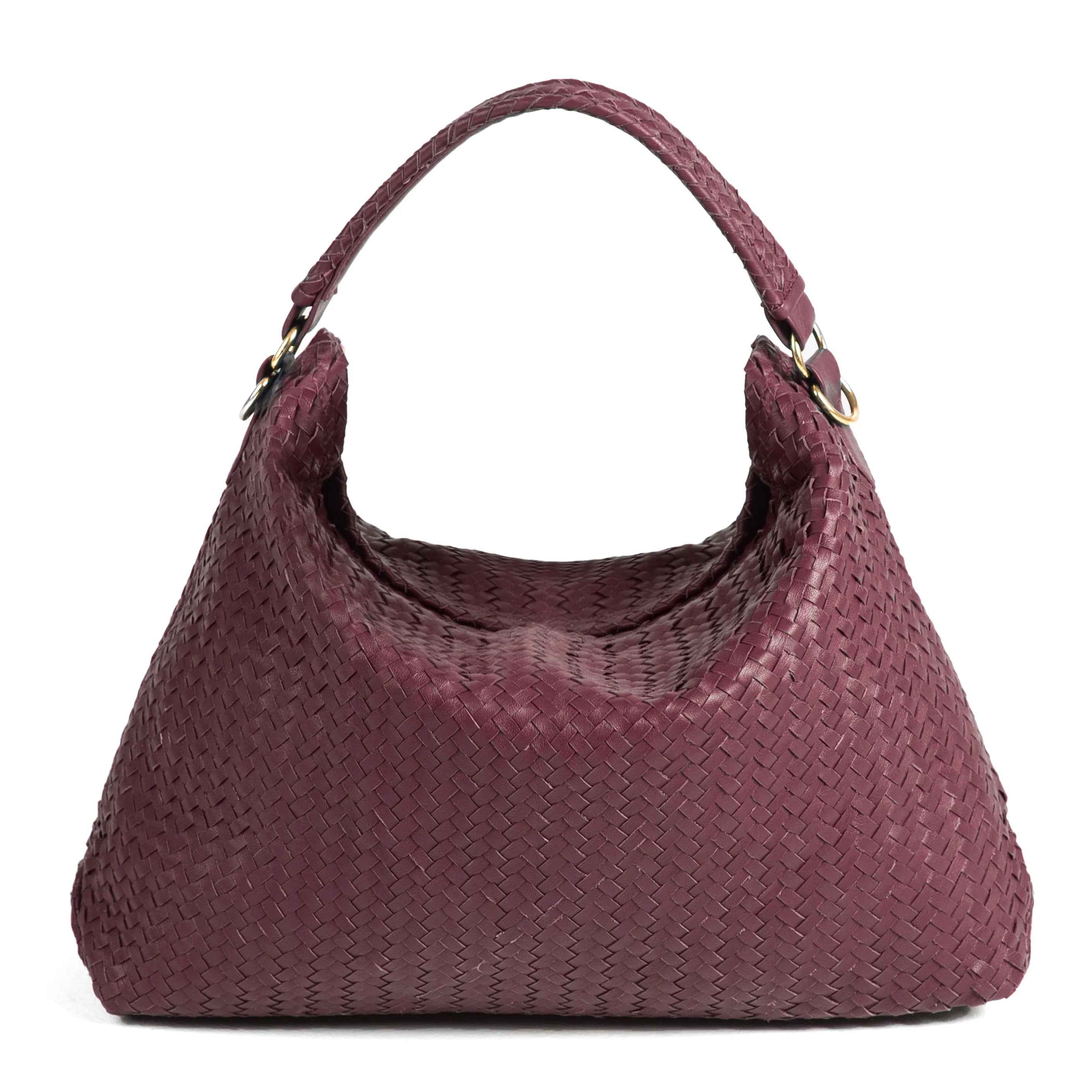 Handmade Woven Original Leather Bag-Burgundy