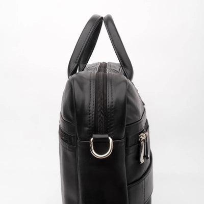 Executive Leather Laptop Bag-Black