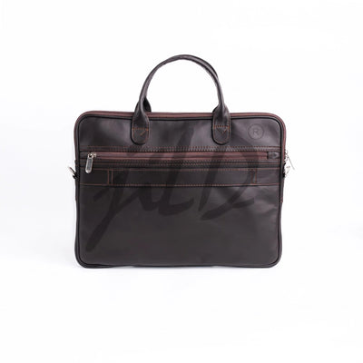 Parker Slim Leather Laptop Bag-Dark Brown